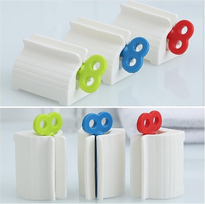 Picture of 3 Pcs Manual Toothpaste Squeezer Rolling Tube Dispenser – Hand-Press Rotating Seat Holder Stand for Toothpaste, Facial Cleanser & Cream Tubes | Easy Press Bathroom Organizer - The Asia Express-3-Pcs