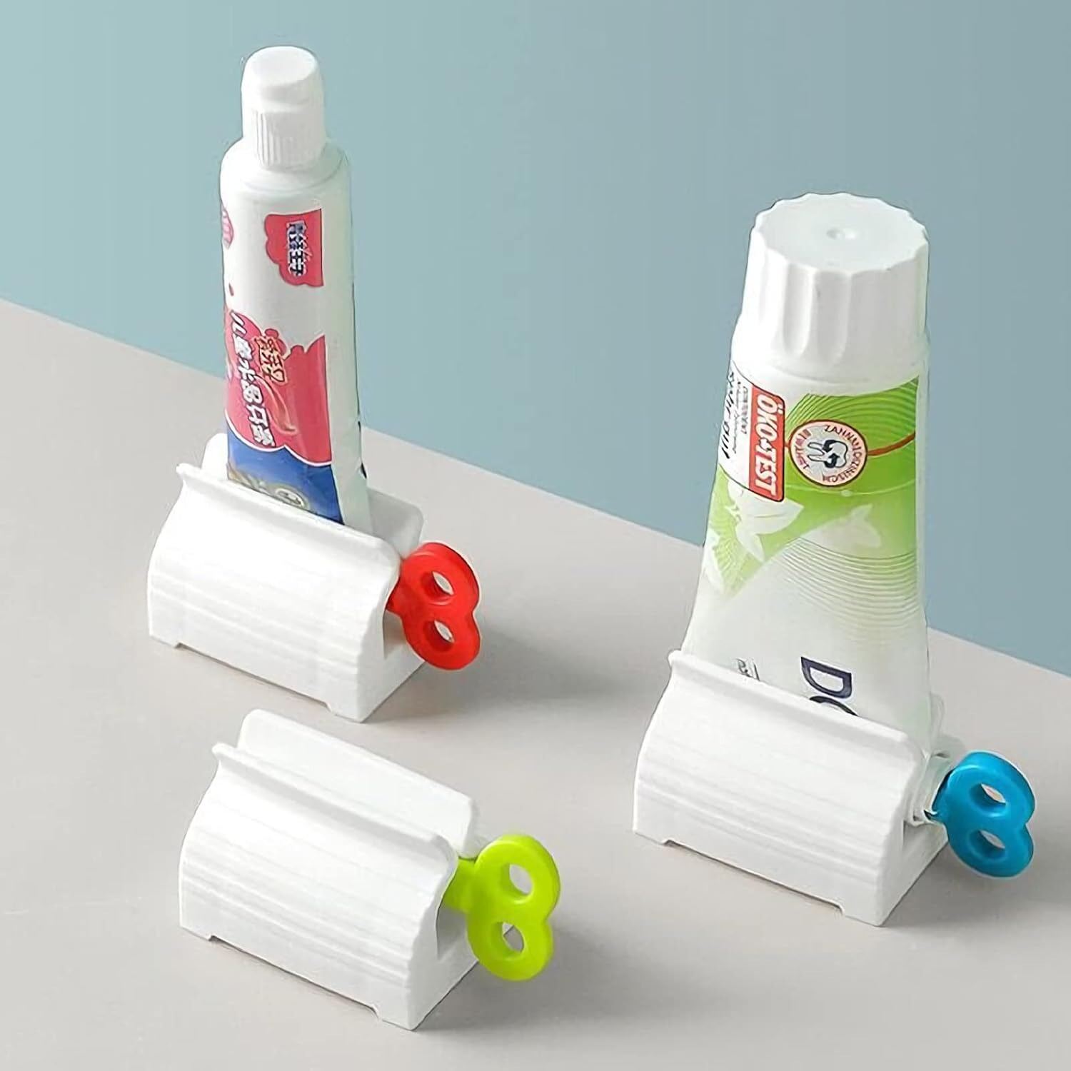 Picture of 3 Pcs Manual Toothpaste Squeezer Rolling Tube Dispenser – Hand-Press Rotating Seat Holder Stand for Toothpaste, Facial Cleanser & Cream Tubes | Easy Press Bathroom Organizer - The Asia Express-3-Pcs