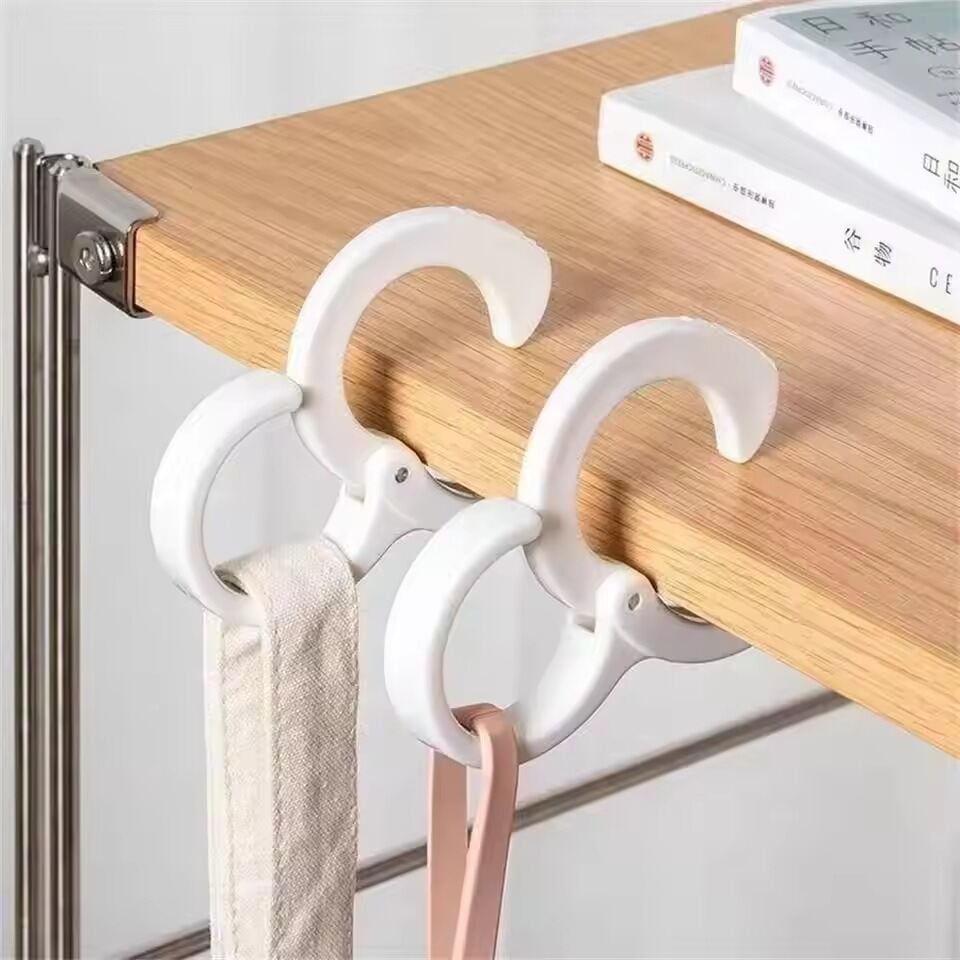 Picture of 2 Pcs Multi-Function Plastic S Hooks with Safety Lock & Adjustable Buckle | Heavy-Duty Anti-Drop Hanging Hooks for Car Seat, Wardrobe, Kitchen, Bathroom, Closet & Home Use - The Asia Express-White