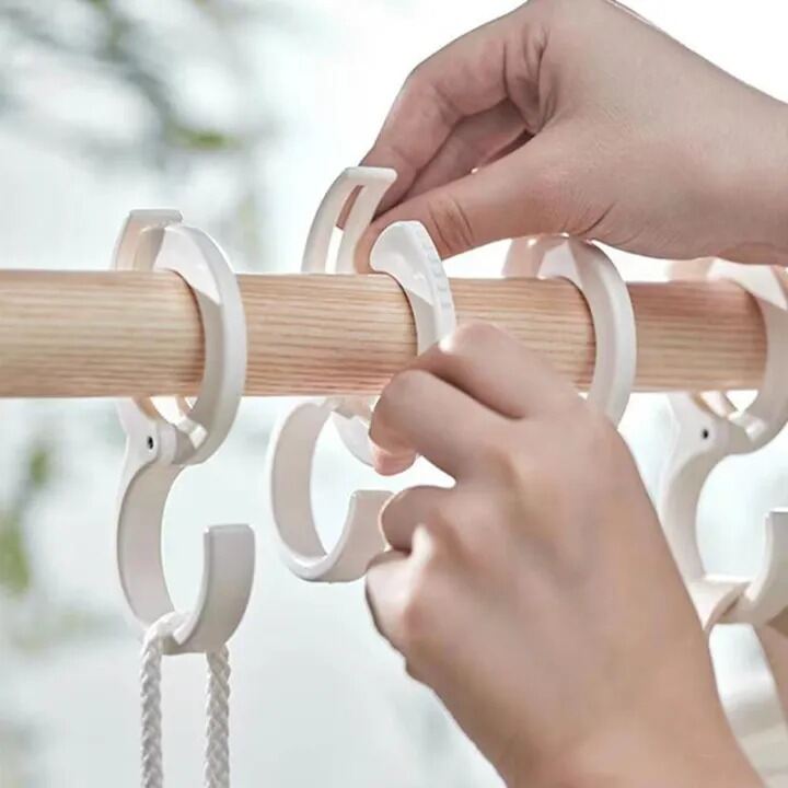 Picture of 2 Pcs Multi-Function Plastic S Hooks with Safety Lock & Adjustable Buckle | Heavy-Duty Anti-Drop Hanging Hooks for Car Seat, Wardrobe, Kitchen, Bathroom, Closet & Home Use - The Asia Express-White