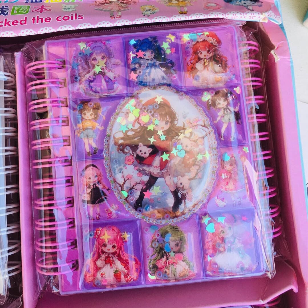Picture of Princess Series Cute Notebook with Water-Based Stickers | Kids Cartoon Stationery Diary, Creative Study & Journaling Book for School, Gift & Art Use - The Asia Express-Multicolor