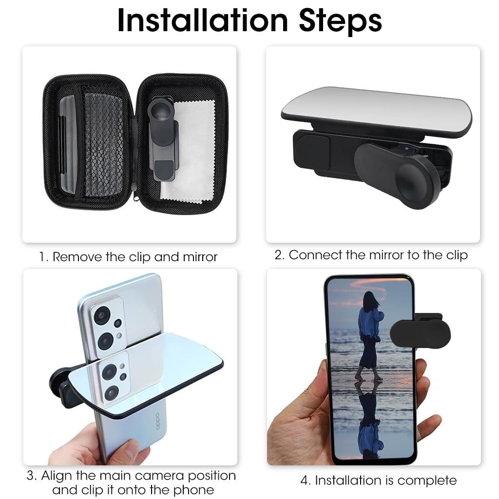 Picture of Adjustable Smartphone Camera Reflection Mirror Clip – Portable Selfie & Vlog Mirror Attachment for Phone Camera | Creative Reflection Photography Tool for Travel & Content Creation- The Asia Express