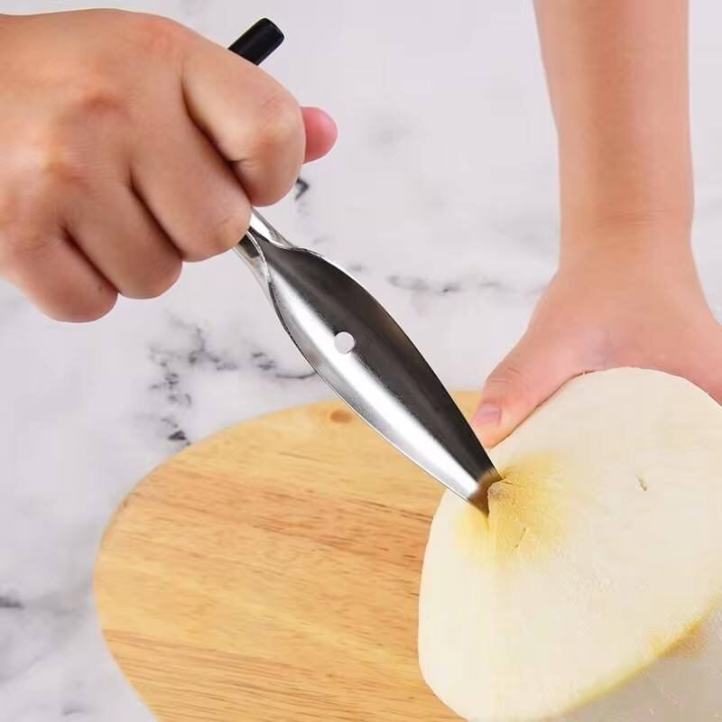 Picture of CETLO Stainless Steel Coconut Opener & Driller Tool – Portable Manual Coconut Knife for Easy Opening of Young Coconuts | Kitchen Gadget for Coconut Water & Peeling - The Asia Express-Silver