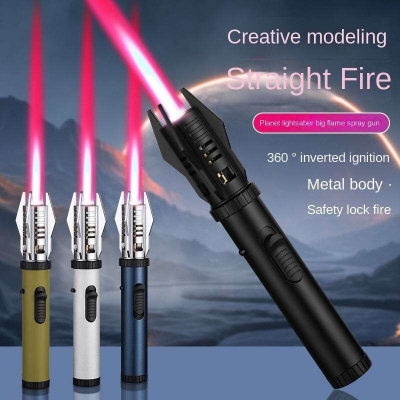 Picture of Portable Powerful Windproof Jet Flame Torch Lighter – Adjustable Flame with Safety Lock & Refillable Butane Long Pen Mini Torch Lighter for BBQ, Cigarette, Kitchen, Camping & Outdoor Use - The Asia Express-Multicolor