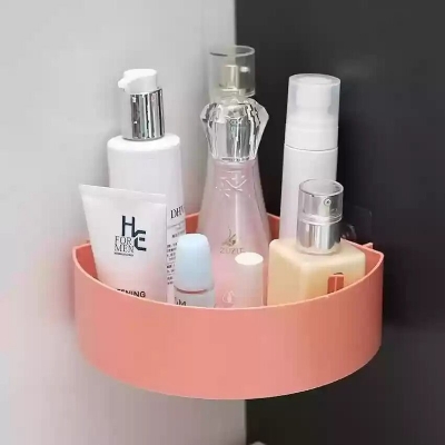 Picture of Triangle Corner Shelf Bathroom Shower Caddy – Self Adhesive Wall Mounted Storage Rack, Plastic Organizer Basket for Bathroom & Kitchen Corner Use - The Asia Express-Multicolor