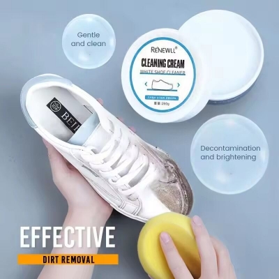 Picture of Waterless Sneaker Cleaning Cream – No Rinse Long-Lasting Shoe Cleaner with Sponge Applicator | White Shoe Cleaner for Sneakers, Canvas, Rubber Sole & Sports Shoes | Multi-Function Stain Remover Paste for Indoor & Outdoor Use - The Asia Express-White