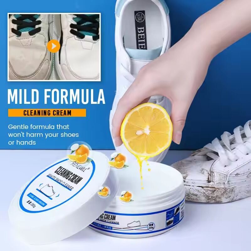 Picture of Waterless Sneaker Cleaning Cream – No Rinse Long-Lasting Shoe Cleaner with Sponge Applicator | White Shoe Cleaner for Sneakers, Canvas, Rubber Sole & Sports Shoes | Multi-Function Stain Remover Paste for Indoor & Outdoor Use - The Asia Express-White