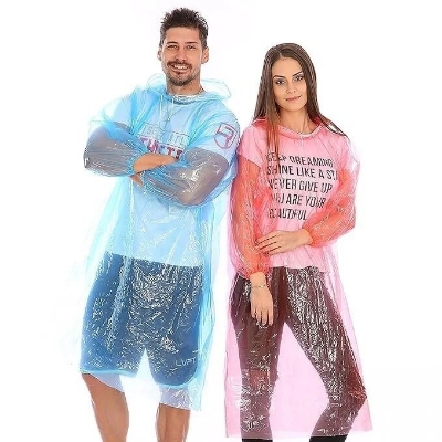 Picture of Unisex Waterproof Rain Poncho Rain Card – Lightweight Portable Emergency Raincoat with Drawstring Hood & Pocket Size Design for Travel, Camping, Biking & Hiking - The Asia Express-Multicolor 150CM