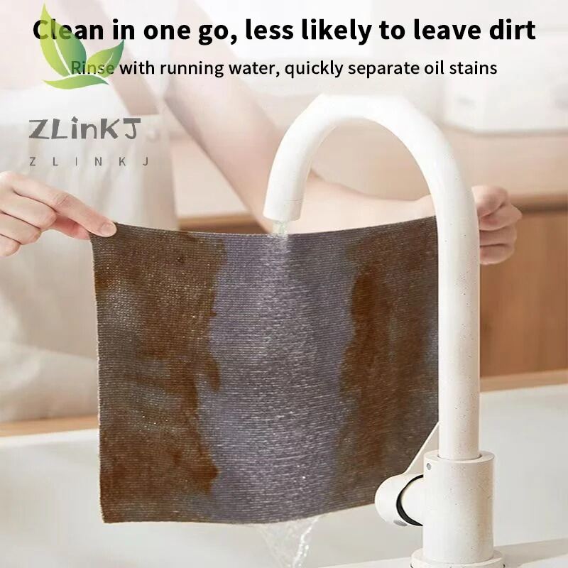 Picture of Reusable Microfiber Cleaning Cloth Roll – 20 Sheets Kitchen Dish Wipe Towel, Greaseproof Quick-Dry Hand-Tear Washable Household Cleaning Rag - The Asia Express-Multicolor