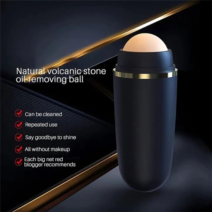 Picture of Face Oil Absorbing Roller Stick – Natural Volcanic Stone Oil Control Ball | Reusable Washable Facial Oil Remover Tool for Oily Skin, Instant Shine Removal, Makeup Care & Pore Cleaning - The Asia Express