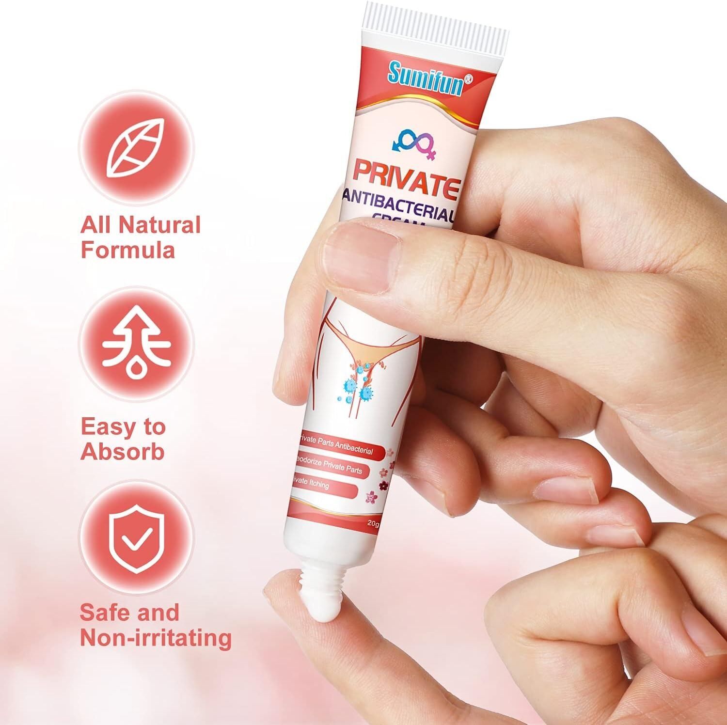 Picture of Sumifun Private Antibacterial Cream 20g – Intimate Care Ointment | Feminine Hygiene Cream | Itchy Skin Relief | Anti-Fungal & Antibacterial Skin Soothing Cream | Gentle Herbal Extract Formula - The Asia Express