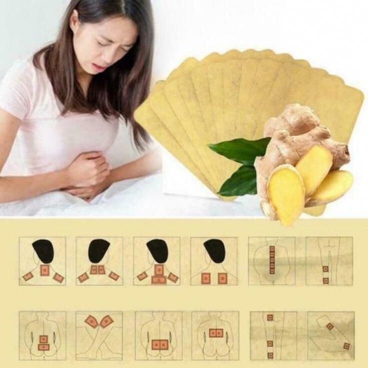 Picture of 5PCS Herbal Ginger Patch – Self-Heating Warming Pain Relief Pads for Neck, Knee & Joints | Lymphatic Detox, Blood Circulation Support, Body Relaxation & Sleep Care - The Asia Express-5-Pcs