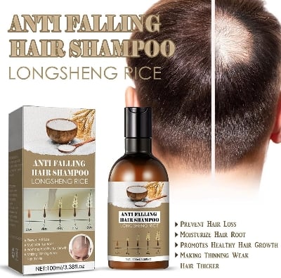 Picture of Rice Water Hair Care Shampoo 100ml – Anti Hair Fall, Hair Growth & Dandruff Removal Shampoo | Thickening, Moisturizing & Repair Formula for Dry, Damaged & Frizzy Hair - The Asia Express
