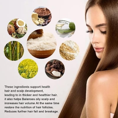 Picture of Rice Water Hair Care Shampoo 100ml – Anti Hair Fall, Hair Growth & Dandruff Removal Shampoo | Thickening, Moisturizing & Repair Formula for Dry, Damaged & Frizzy Hair - The Asia Express