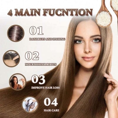 Picture of Rice Water Hair Care Shampoo 100ml – Anti Hair Fall, Hair Growth & Dandruff Removal Shampoo | Thickening, Moisturizing & Repair Formula for Dry, Damaged & Frizzy Hair - The Asia Express