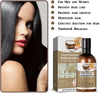 Picture of Rice Water Hair Care Shampoo 100ml – Anti Hair Fall, Hair Growth & Dandruff Removal Shampoo | Thickening, Moisturizing & Repair Formula for Dry, Damaged & Frizzy Hair - The Asia Express