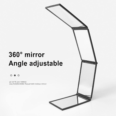 Picture of Premium 4-Way 360° Foldable HD Makeup Mirror – Portable Multi-Angle Handheld & Desktop Vanity Mirror for Self Hair Cutting, Hair Styling, Beard Shaving, Braiding, Grooming & Beauty Makeup Tool for Men & Women - The Asia Express-Black