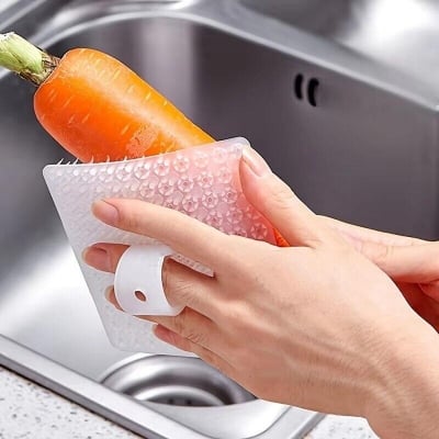 Picture of Multi-Purpose Fruit & Vegetable Cleaning Brush – Reusable Soft Bristle Kitchen Scrubber for Fruits, Vegetables, Pots & Sink Cleaning - The Asia Express-Multicolor