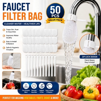 Picture of 50Pcs Anti-splash Cotton Thickened Filter High-density Universal Faucet Filter (with 10pcs T-strap)-The Asia Express-Multicolor