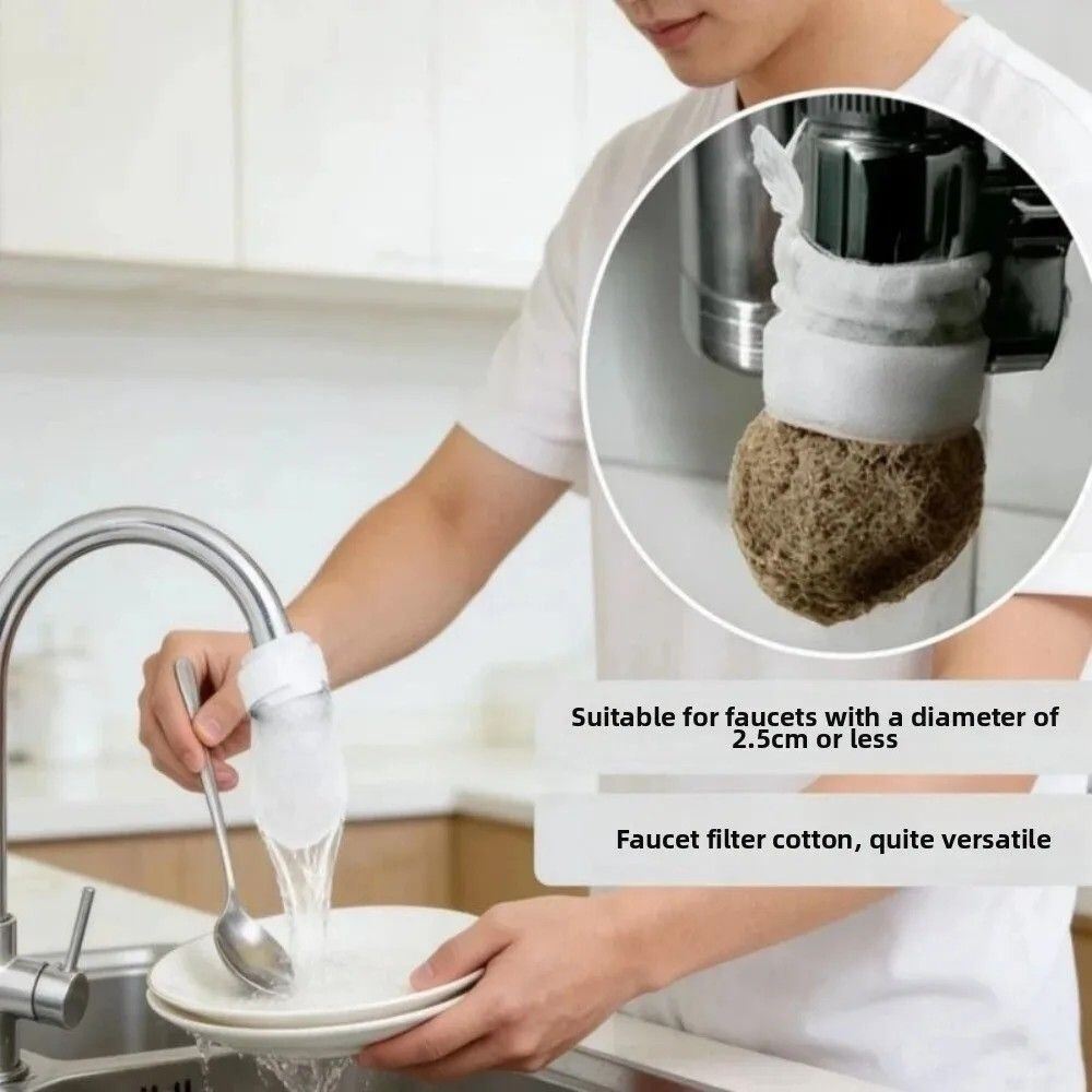 Picture of 50Pcs Anti-splash Cotton Thickened Filter High-density Universal Faucet Filter (with 10pcs T-strap)-The Asia Express-Multicolor
