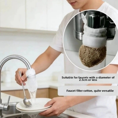 Picture of 50Pcs Anti-splash Cotton Thickened Filter High-density Universal Faucet Filter (with 10pcs T-strap)-The Asia Express-Multicolor