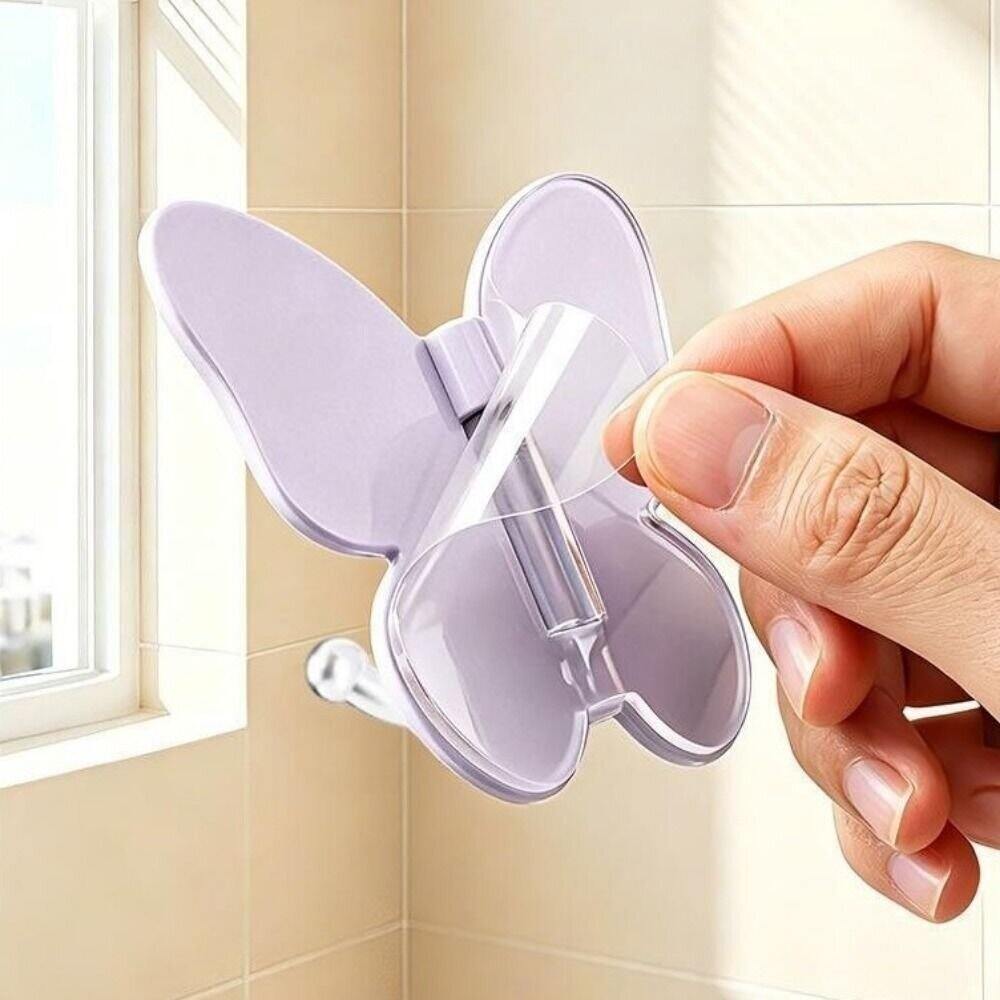 Picture of 3 Pcs Adjustable Rotatable Butterfly Wall Hooks – 270° Self-Adhesive No-Drill 3-Prong Multipurpose Hanger for Keys, Jewelry, Scarves, Bathroom, Closet, Entryway, Vanity, Kitchen & Bedroom - The Asia Express-Multicolor