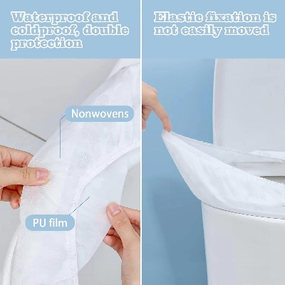 Picture of 10 Pcs Individually Wrapped Disposable Toilet Seat Covers – Waterproof Non-Woven Travel Toilet Seat Mats for Public Restrooms, Hotels, Airplane & Camping - The Asia Express-White