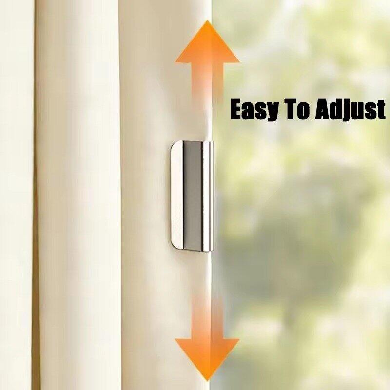 Picture of 10pcs (5 Pairs) Magnetic Blackout Curtain Clips – No-Drill & No-Piercing Curtain Holders with Strong Magnetic Closure, Detachable & Damage-Free Fasteners for Bedroom, Living Room, Office & Shower - The Asia Express-Silver