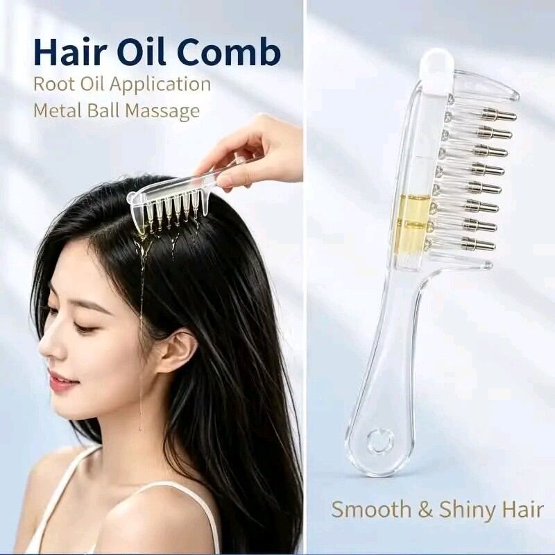 Picture of Scalp Oil Applicator Comb – Hair Oil Dispenser Roller Ball Massager, Precise Scalp & Root Hair Oiling Tool for Hairline, Hair Roots, Spa, Salon & Home Use - The Asia Express