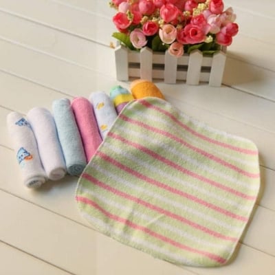 Picture of 8 Pcs Soft Cotton Baby Washcloth Set Baby Towel and Handkerchief for Newborn Bath Feeding Face Cleaning Saliva Wiping and Daily Baby Care Random Color - The Asia Express-Multicolor