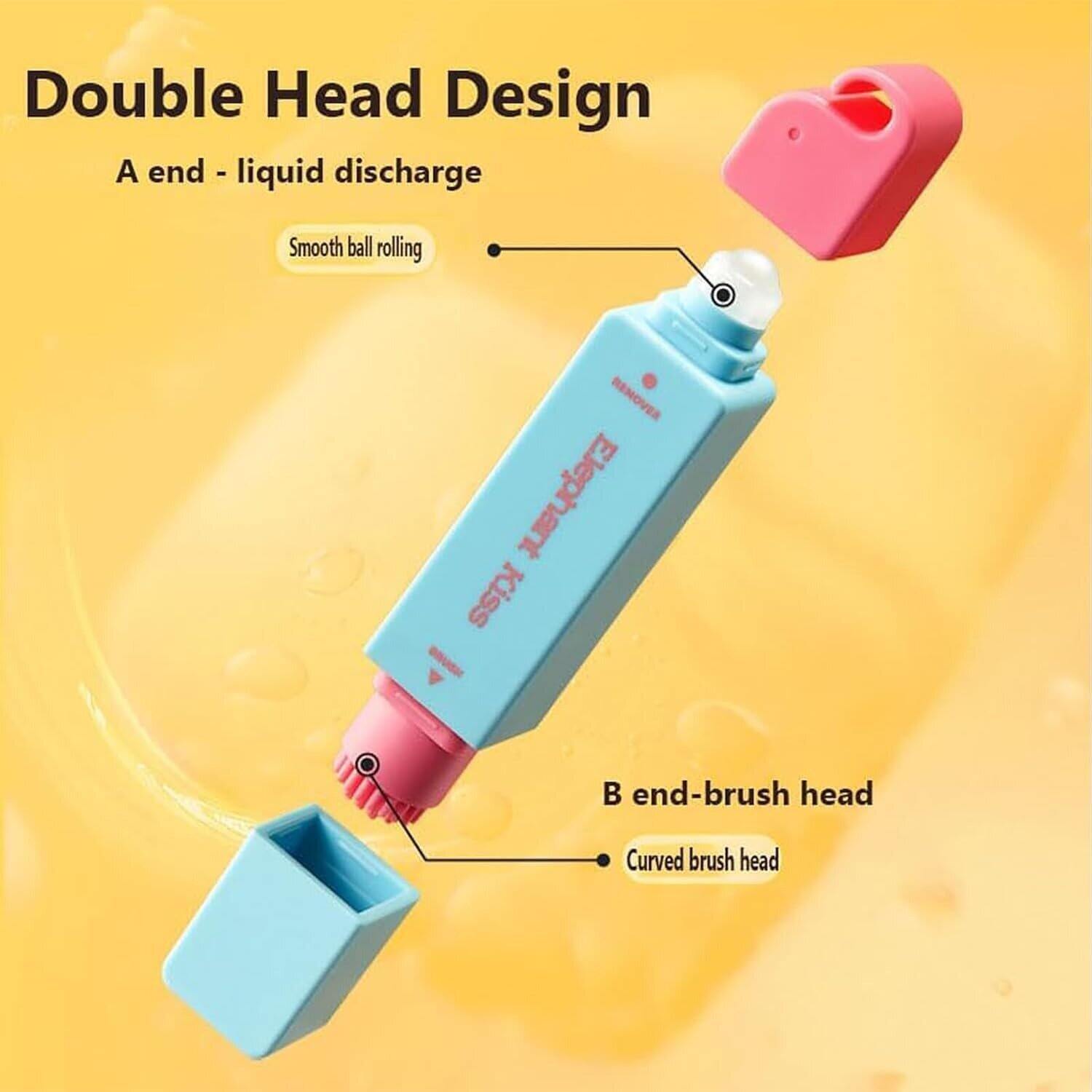 Picture of Elephant Kiss Stain Remover Pen (12ml) – 2-in-1 Double-Ended Portable Fabric Cleaner with Keychain for Clothes, Food, Oil, Grease & Makeup Stains - The Asia Express