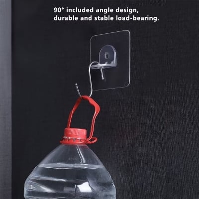 Picture of 4 Pcs Adhesive Shelf Brackets Punch Free Wall Mounted Shelf Support Hooks Adjustable Holder Clips for Kitchen Cabinet, Closet, Bookshelf & Layered Storage Shelves - The Asia Express