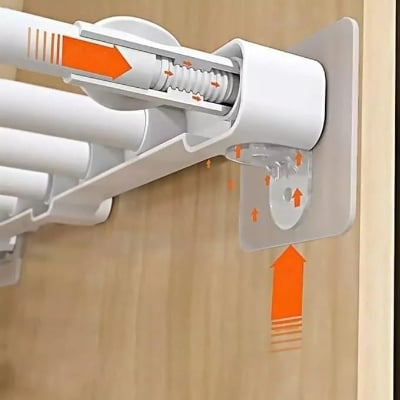 Picture of 4 Pcs Adhesive Shelf Brackets Punch Free Wall Mounted Shelf Support Hooks Adjustable Holder Clips for Kitchen Cabinet, Closet, Bookshelf & Layered Storage Shelves - The Asia Express