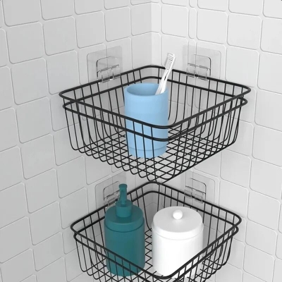 Picture of 2 Pcs Multipurpose Transparent Adhesive Hooks Strong Viscose Wall Mount Shelf Holder for Kitchen Wire and Hanging Accessories - The Asia Express