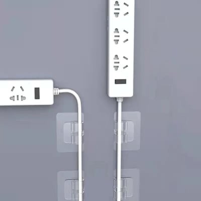 Picture of 2 Pcs Multipurpose Transparent Adhesive Hooks Strong Viscose Wall Mount Shelf Holder for Kitchen Wire and Hanging Accessories - The Asia Express