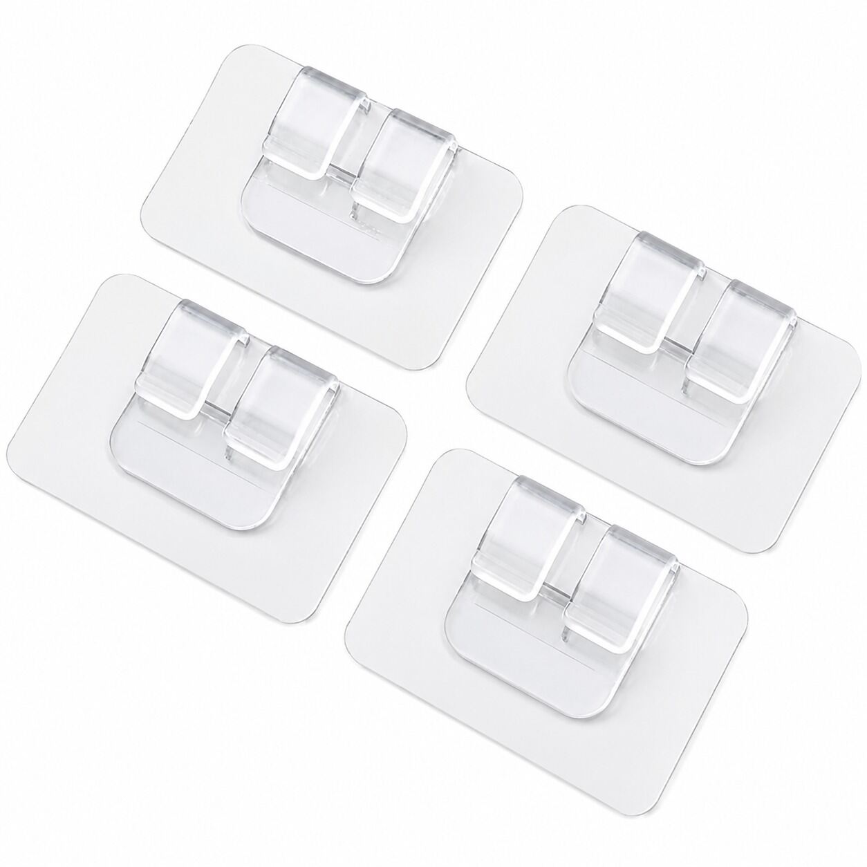 Picture of 2 Pcs Multipurpose Transparent Adhesive Hooks Strong Viscose Wall Mount Shelf Holder for Kitchen Wire and Hanging Accessories - The Asia Express