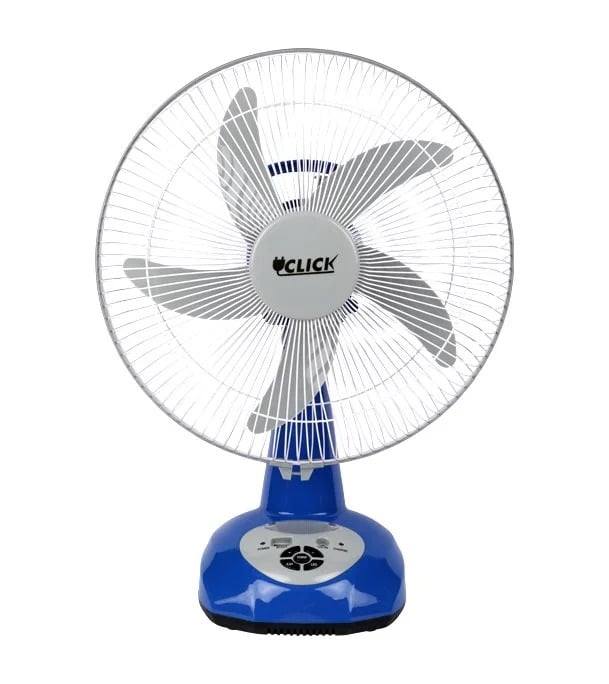 CLICK Rechargeable Table Fan-14'' Blue With USB Charging System 