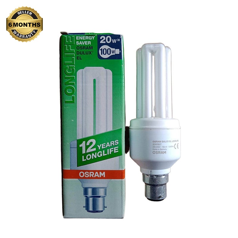 Picture of OSRAM 20W Energy Saving Lamp Pin Type Warm Color 1200lm, Made in Germany-White