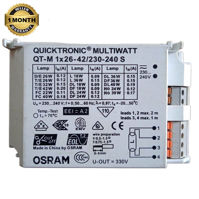 Picture of QUICKTRONIC MULTI WATT QT-M 1x(26-42W)/230-240V S Ballast,OSRAM-White