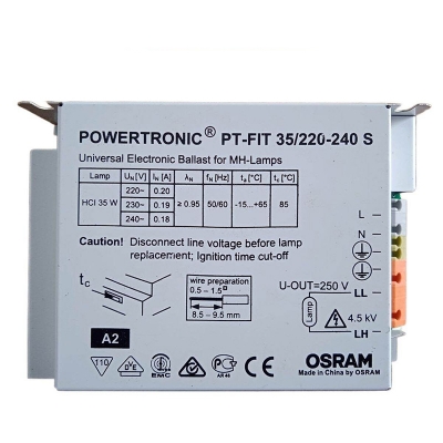 Picture of OSRAM 1X35W POWERTRONIC PT-FIT 35/220-240 S Universal Electronic Ballast for MH-Lamp