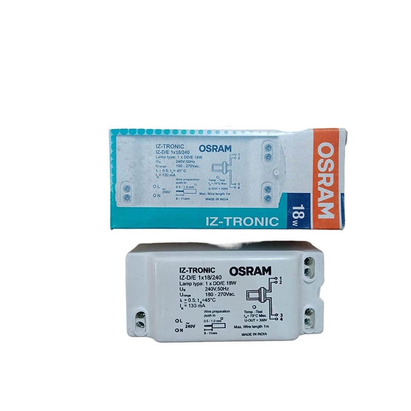 Picture of OSRAM 1X18W Electronic Ballast T8 220V AC, Made in India-Multi
