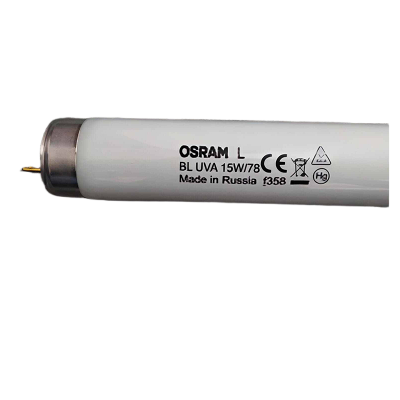 Picture of Osram L BL UVA 15W/78 fluorescent blacklight ultraviolet 1.5ft tube with a G13 base,Made in Russia-Blue