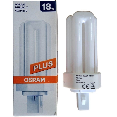 Picture of OSRAM 18W Dulux T Plus Lamp 18W/840 GX24d-2 (2Pin) 1200lm Cool White, Germany