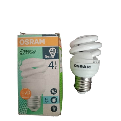Picture of OSRAM 8W Energy Saving Lamp Mini Twist E27 Day Light/6500k 1200lm, Made in China-White