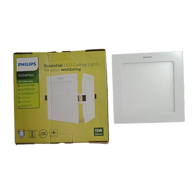 Picture of Philips 15W LED Panel Light Square Conceal Type 220V AC Daylight 1500lm, Made in India-White