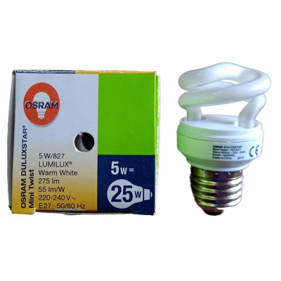 Picture of OSRAM 5W Energy Saving Lamp Warm Color E27(Thread Type) 220V AC 50Hz