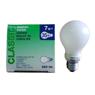 Picture of OSRAM 7W Energy Saving Lamp E27(Thread Type) Warm Color 220V AC 50Hz