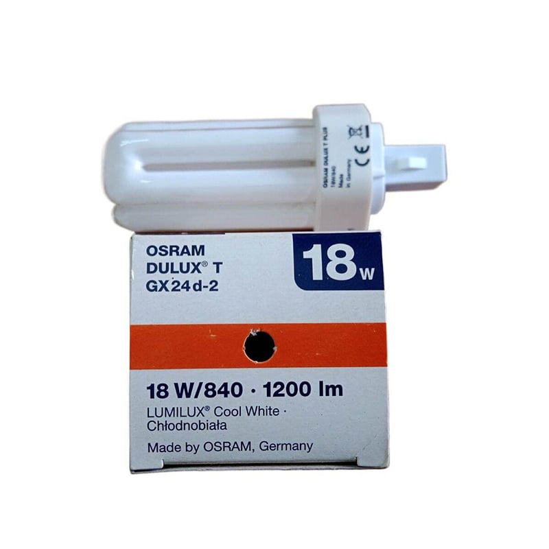 Picture of OSRAM 18W Dulux T Plus Lamp 18W/840 GX24d-2 (2Pin) 1200lm Cool White, Germany