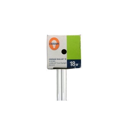 Picture of OSRAM 18W Dulux D Lamp 18W/865 G24d-2 (2Pin) 1388lm Day Light,PRC-White