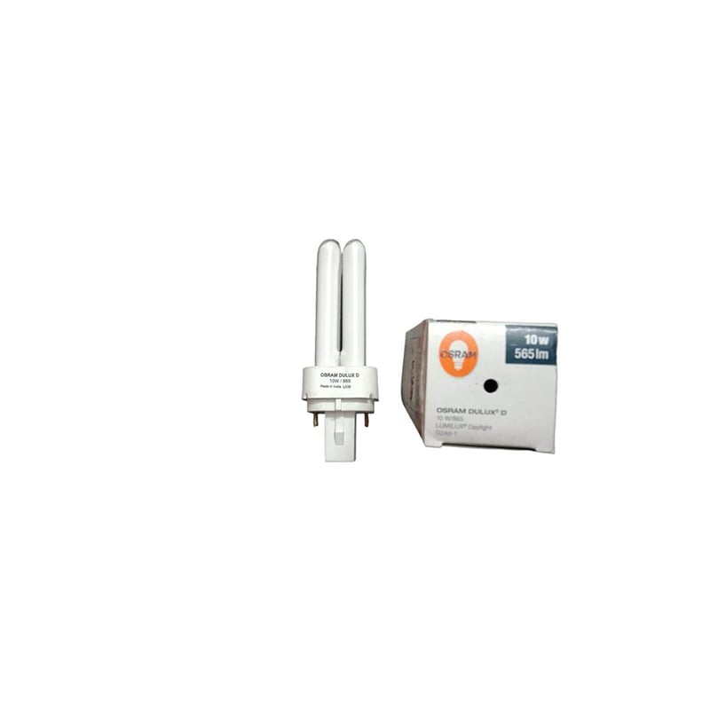 Picture of OSRAM 10W Dulux D Lamp 10W/865 G24d-2 (2Pin) 565lm Day Light,India-White